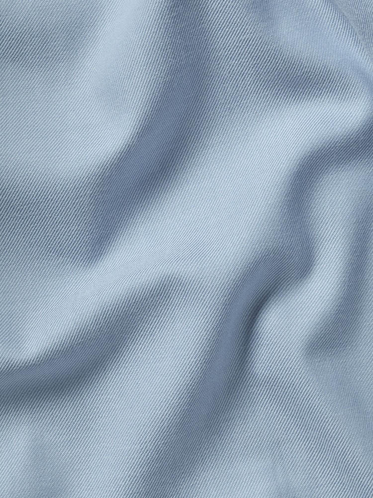 Charles Tyrwhitt Blue Slim Fit Plain Brushed Twill 100% Cotton Shirt - Image 7 of 7