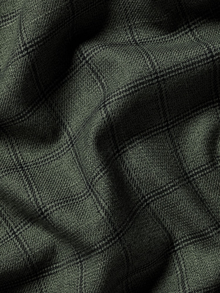 Charles Tyrwhitt Green Slim Fit Check Non-iron Twill 100% Cotton Shirt - Image 6 of 6