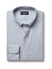 Charles Tyrwhitt Blue Slim Fit Check Non Iron Twill 100% Cotton Shirt - Image 5 of 7