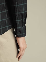 Charles Tyrwhitt Grey Classic Fit Check Non Iron Twill 100% Cotton Shirt - Image 3 of 7