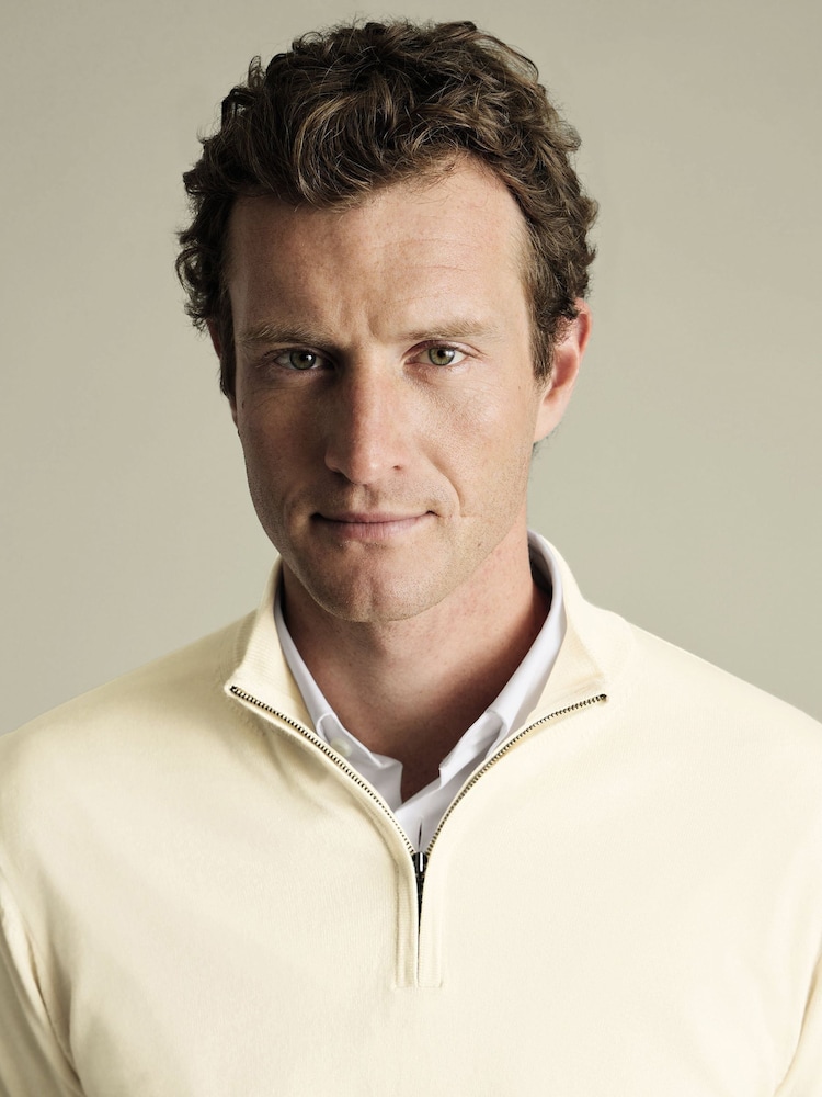 Charles Tyrwhitt Merino-Pullover mit RV-Kragen - Bild 2 von 5