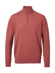Charles Tyrwhitt Brown Merino Zip Neck Jumper - Image 3 of 5