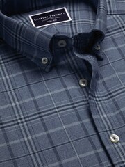 Charles Tyrwhitt Blue Classic Fit Check Non Iron Twill 100% Cotton Shirt - Image 6 of 7