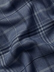 Charles Tyrwhitt Blue Classic Fit Check Non Iron Twill 100% Cotton Shirt - Image 7 of 7