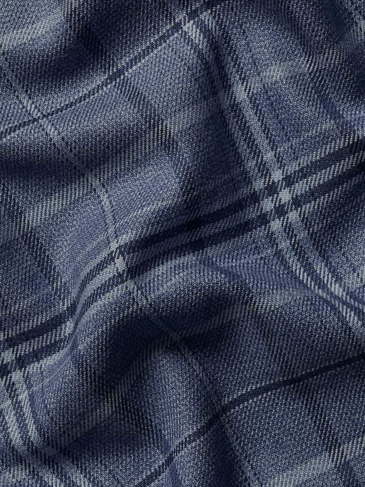 Charles Tyrwhitt Blue Classic Fit Check Non Iron Twill 100% Cotton Shirt - Image 7 of 7
