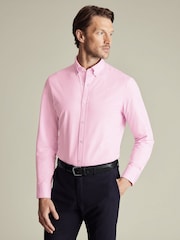 Charles Tyrwhitt Pink Four Way Stretch Button Down Jersey Shirt - Image 1 of 6