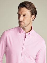 Charles Tyrwhitt Pink Four Way Stretch Button Down Jersey Shirt - Image 2 of 6