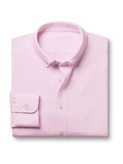Charles Tyrwhitt Pink Four Way Stretch Button Down Jersey Shirt - Image 4 of 6