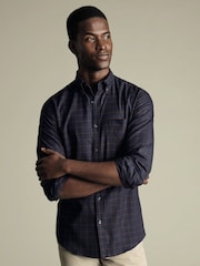 Charles Tyrwhitt Blue Extra Slim Fit Check Non Iron Twill 100% Cotton Shirt - Image 2 of 7