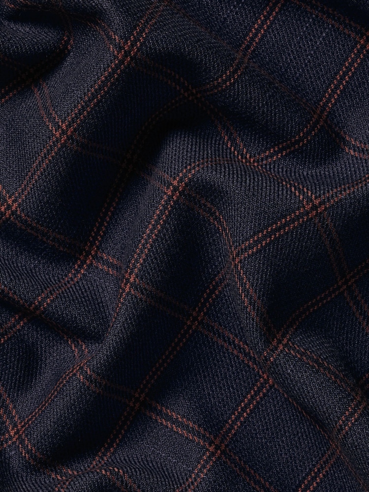 Charles Tyrwhitt Blue Extra Slim Fit Check Non Iron Twill 100% Cotton Shirt - Image 7 of 7