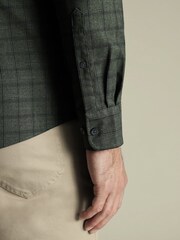 Charles Tyrwhitt Green Slim Fit Check Extra Non Iron Twill 100% Cotton Shirt - Image 3 of 6