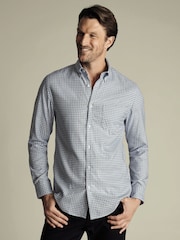 Charles Tyrwhitt Blue Extra Slim Fit Check Non Iron Twill 100% Cotton Shirt - Image 2 of 7