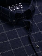 Charles Tyrwhitt Blue Extra Slim Fit Check Non Iron Twill 100% Cotton Shirt - Image 6 of 7