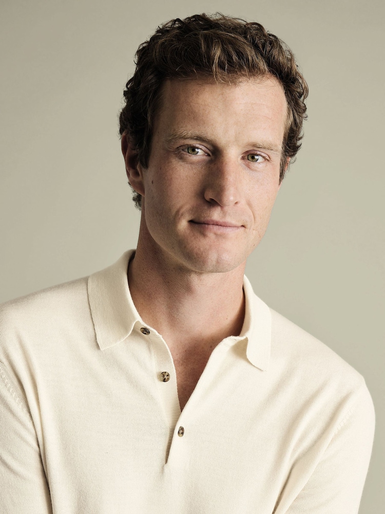 Charles Tyrwhitt Natural Merino Polo Neck Jumper - Image 2 of 5 Charles Tyrwhitt Natural Merino Polo Neck Jumper - Image 2 of 5