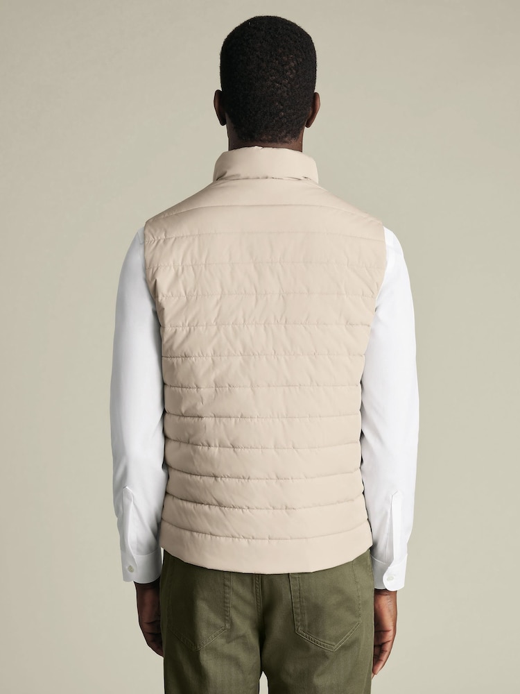 Charles Tyrwhitt Natural Quilted Gilet - Image 2 of 5 Charles Tyrwhitt Natural Quilted Gilet - Image 2 of 5