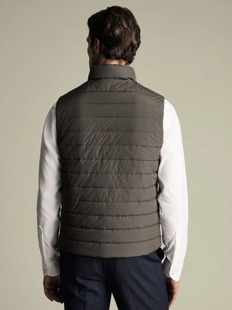 Charles Tyrwhitt Brown Quilted Gilet - Image 2 of 5