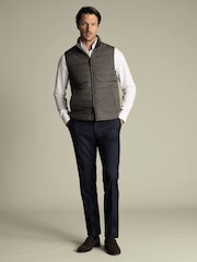 Charles Tyrwhitt Brown Quilted Gilet - Image 4 of 5