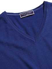 Charles Tyrwhitt Blue Merino V-Neck Jumper - Image 4 of 5