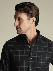 Charles Tyrwhitt Grey Slim Fit Check Non Iron Twill 100% Cotton Shirt - Image 3 of 7