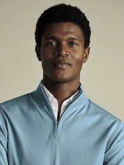 Charles Tyrwhitt Green Merino Zip Neck Jumper - Image 2 of 5