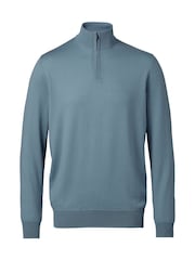 Charles Tyrwhitt Green Merino Zip Neck Jumper - Image 3 of 5