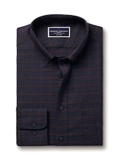 Charles Tyrwhitt Blue Slim Fit Check Non Iron Twill 100% Cotton Shirt - Image 5 of 7