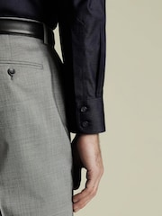 Charles Tyrwhitt Blue Slim Fit Non Iron Twill 100% Cotton Shirt - Image 2 of 5