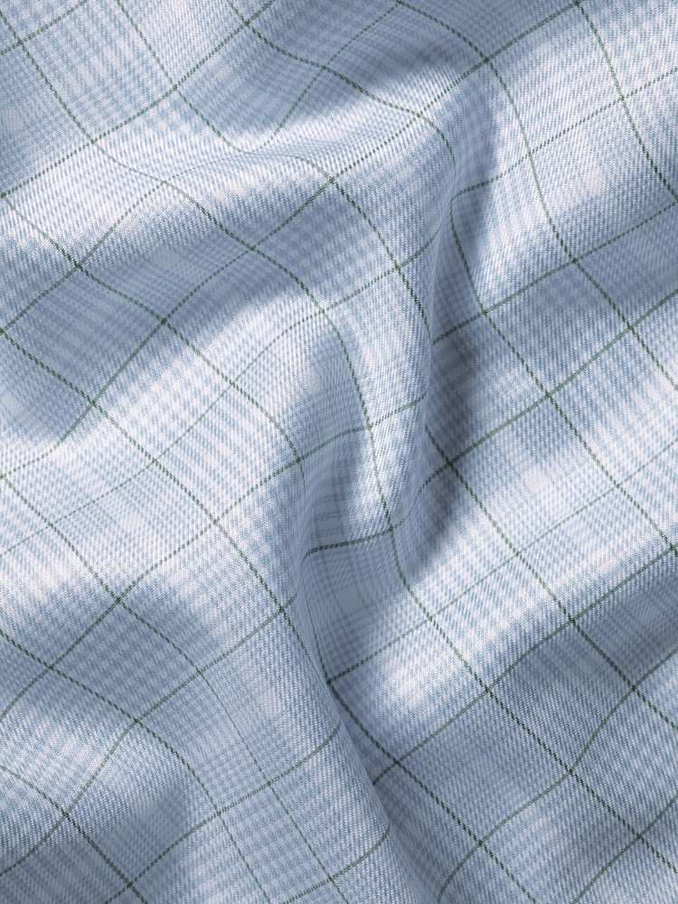 Charles Tyrwhitt Blue Slim Fit Egyptian 100% Cotton Windowpane Check Shirt - Image 6 of 6