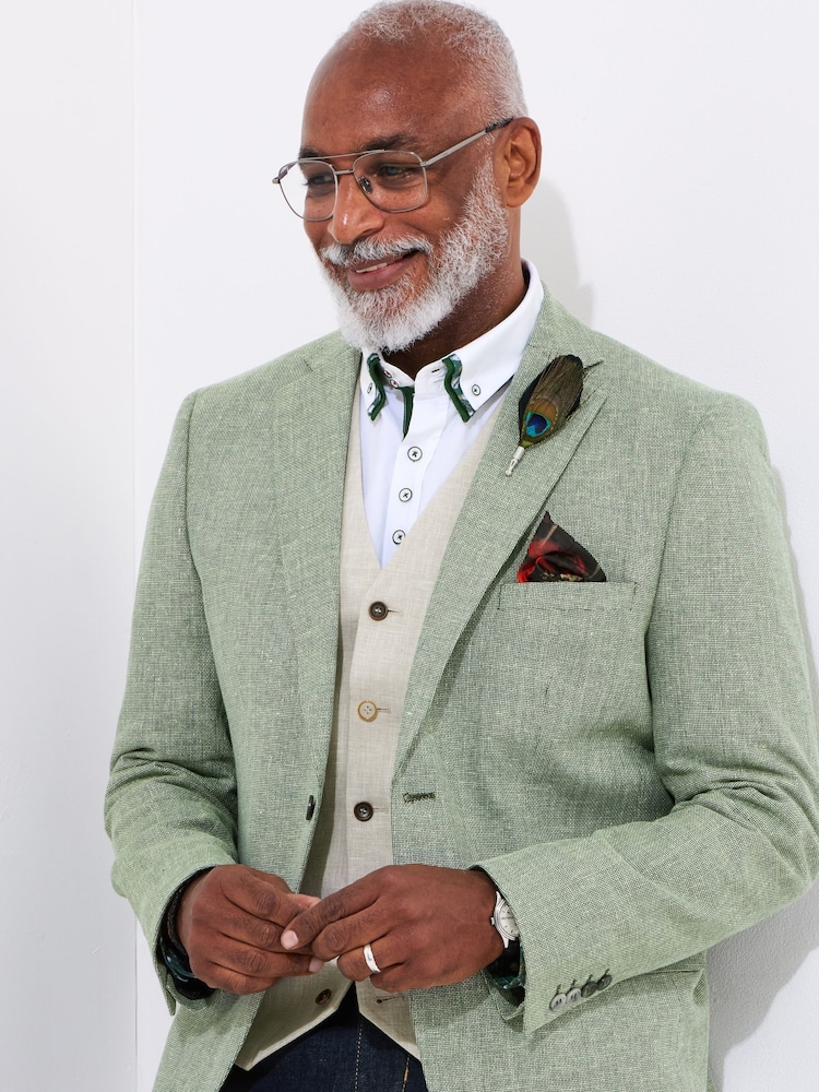 Joe Browns Green Linen Blend Blazer - Image 1 of 5