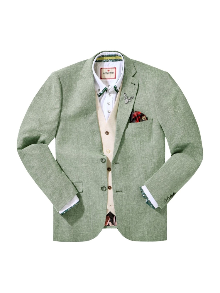 Joe Browns Green Linen Blend Blazer - Image 2 of 5