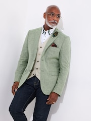 Joe Browns Green Linen Blend Blazer - Image 3 of 5
