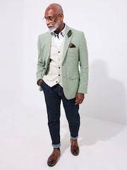 Joe Browns Green Linen Blend Blazer - Image 4 of 5