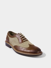 Joe Browns Brown Premium Leather Lace-Up Leather Brogues Shoes - Image 2 of 6