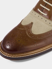 Joe Browns Brown Premium Leather Lace-Up Leather Brogues Shoes - Image 4 of 6