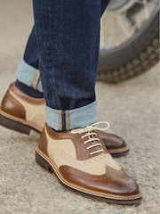 Joe Browns Brown Premium Leather Lace-Up Leather Brogues Shoes - Image 5 of 6