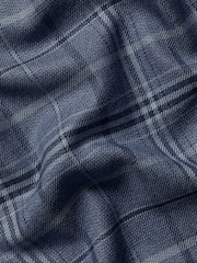 Charles Tyrwhitt Blue Slim Fit Check Non Iron Twill 100% Cotton Shirt - Image 6 of 7