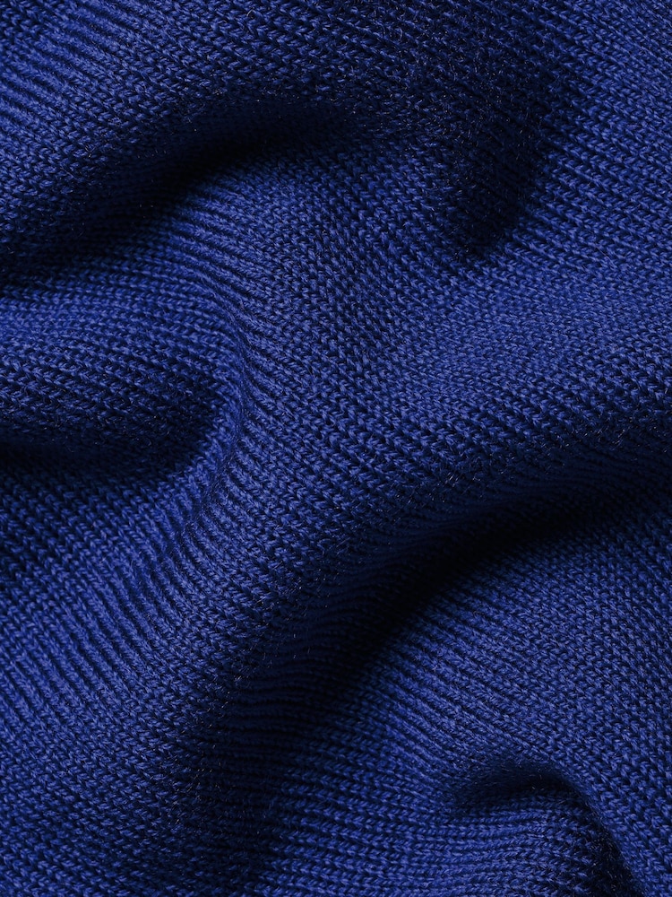 Charles Tyrwhitt Blue Merino Zip Neck Jumper - Image 5 of 5