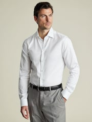 Charles Tyrwhitt White Slim Fit Egyptian 100% Cotton Stripe Shirt - Image 1 of 6
