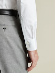 Charles Tyrwhitt White Slim Fit Egyptian 100% Cotton Stripe Shirt - Image 3 of 6