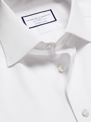 Charles Tyrwhitt White Slim Fit Egyptian 100% Cotton Stripe Shirt - Image 5 of 6