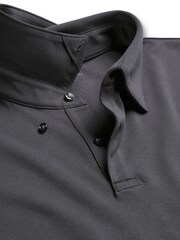 Charles Tyrwhitt Grey Plain Long Sleeve Jersey Smart 100% Cotton Polo Shirt - Image 5 of 6