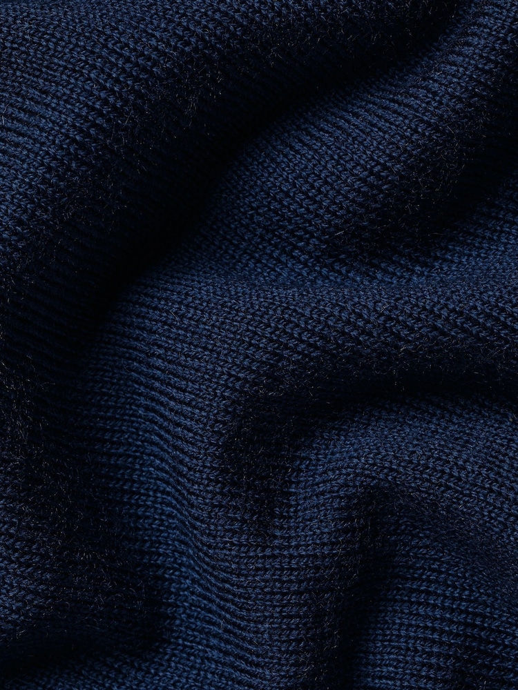 Charles Tyrwhitt Blue Merino Zip Neck Jumper - Image 5 of 5