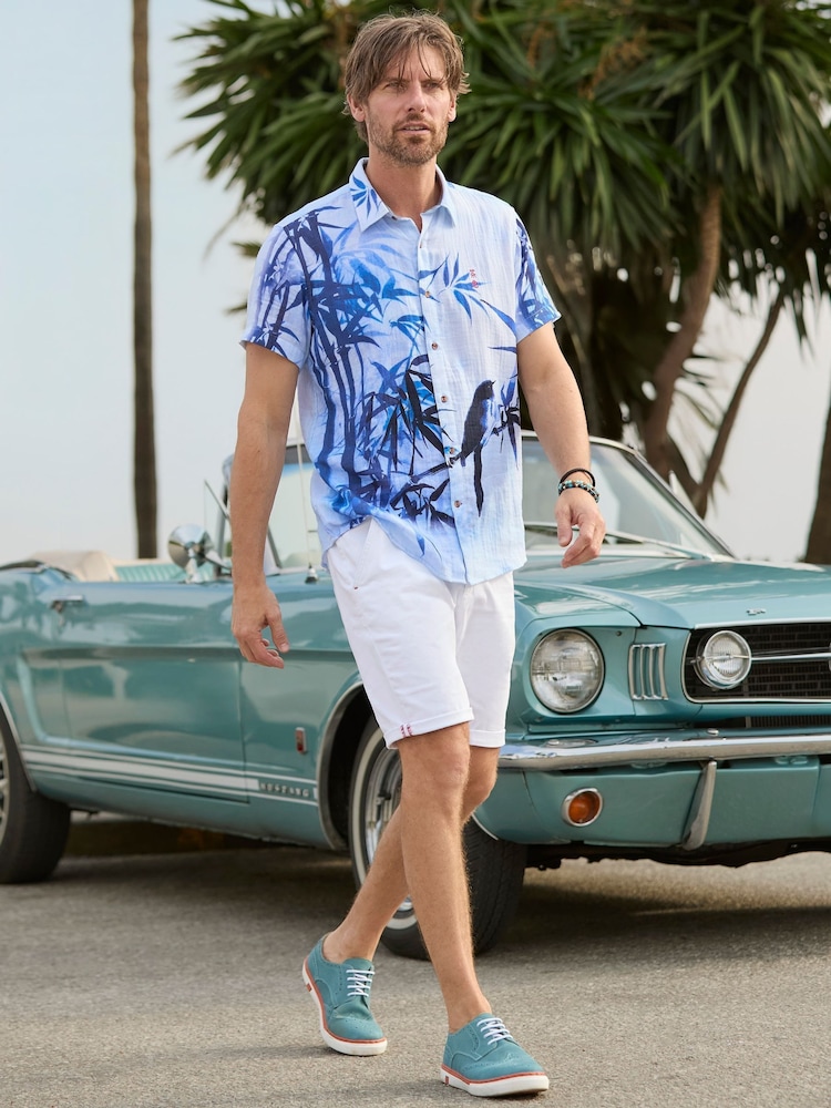 Chemise Joe Browns 100% coton imprimé oiseau d’inspiration japonais - Image 2 of 7