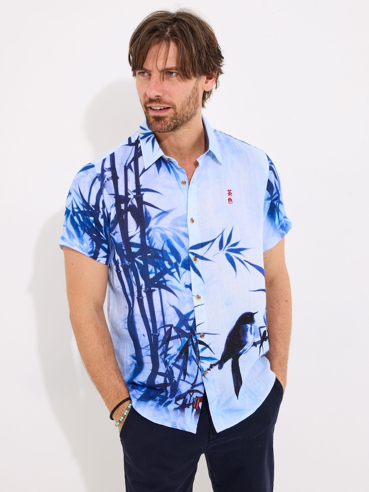 Chemise Joe Browns 100% coton imprimé oiseau d’inspiration japonais - Image 3 of 7