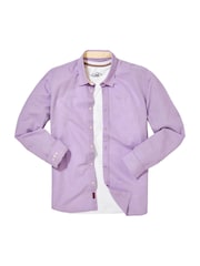 Joe Browns Purple Linen Blend Long Sleeve Shirt - Image 5 of 5