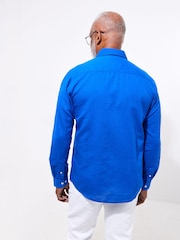 Joe Browns Blue Linen Blend Long Sleeve Shirt - Image 4 of 7