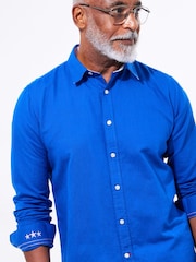 Joe Browns Blue Linen Blend Long Sleeve Shirt - Image 6 of 7