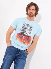 Joe Browns Hawaiian Tiger Graphic Print 100% Cotton T-Shirt - صورة 2 من 7