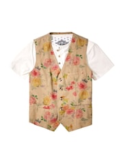 Joe Browns Brown Limited Edition Watercolour Floral Print Waistcoat - Image 7 of 7