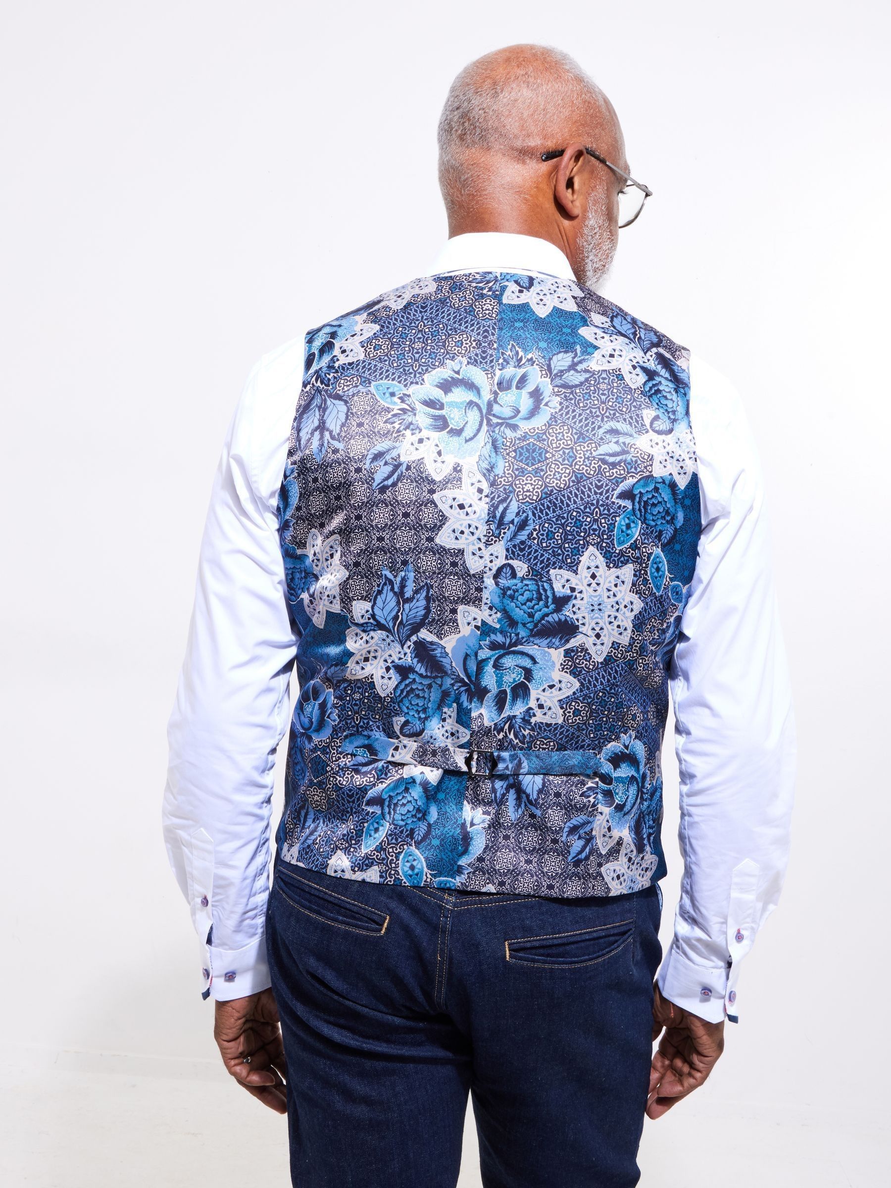 Buy Joe Browns Blue Linen Blend Houndstooth Waistcoat from Next USA